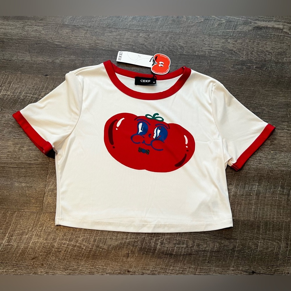 Cute cropped Cider Logo Ring Sleeve Tee